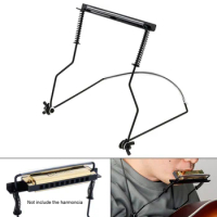 Universal Adjustable Iron 10 Holes Harmonica Neck Holder, Mouth Organ Stand Rack
