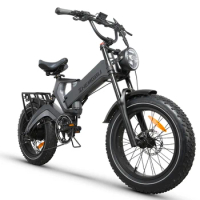 HEZZO EU US UK WAREHOUSE 1000w Electric Bicycle Bike 48v 25 Ah Lithium Battery 20 Inch Fat Tire Electric Folding Bike