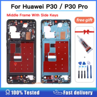 For Huawei P30 P30 Pro Mid Middle Frame Housing With Side Keys Repair For Huawei P30 / P30Pro Middle Frame Housing Bezel Cover