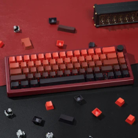 Black and red Side Printed Keycap Set 136-key mechanical keyboard keycap gradient gray PBT Cherry Profile for Cherry MX Switches