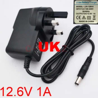 1PCS High quality 12.6V 1000mA 1A 5.5mm x2.1mm Universal AC DC Power Supply Adapter Wall Charger UK For lithium battery
