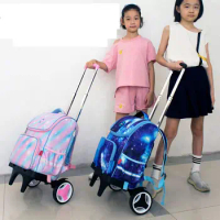 School Trolley Backpack For Girls Trolley bags with Wheels Children School Rolling Backpack Bag For kids wheeled school bag