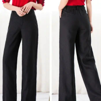 Women's High Waist Straight Long Pants 2023 Summer New Linen Wide-leg Pants Thin Casual Pants Loose and Thin Cotton and Linen