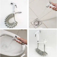 Bathroom Toilet Spray Gun Bidet ABS shower head faucet spring Hose tank holder ass anal douche self Cleaner set wc V27