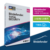 Bitdefender Total Security 必特防毒全方位資安10設備18個月