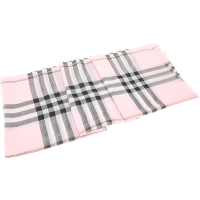 BURBERRY 巴寶莉  格紋羊毛桑蠶絲混紡圍巾(粉紅色/220*70cm)