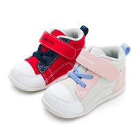 MOONSTAR 月星 寶寶鞋MSCN系列-高筒學步鞋(紅、灰粉)