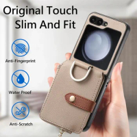 for samsung flip5 Fall Protection Wallet Bag Case for Samsung Galaxy Z Flip5 Flip 5 5G Card Holder Phone Accessories