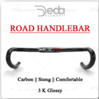 Deda 2023 New Full Carbon Road Bike Handlebar T800 3K Gloss Short Reach Oval Drop Bar 380-440mm Bicycle Accessories