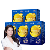 【Simply 新普利】Omega-3平衡魚油60顆 x5盒(83%.Omega-3.Omega-9.DHA.EPA.D3)