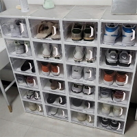 鞋盒收納盒透明鞋子收納神器省空間鞋柜鞋架鞋子存放盒折疊鞋收納