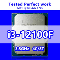 Core i3-12100F Processor 4C/8T 12M Cache 3.30GHz CPU SRL63 LGA1700 For Desktop motherboard chip B760 H770 Q670 H610 H670 B660