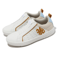 【ROYAL Elastics】休閒鞋 Icon 2.0 女鞋 白 橘 真皮 彈力帶 無鞋帶 小白鞋 經典(96533025)