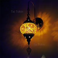 E14 newest Mediterranean Deco indoor Turkish mosaic wall lamp handcrafted mosaic glass wall light