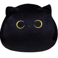 25cm Kawaii Black Cat Plush Toy Soft Stuffed Animal Pillow Black Cat Plush Doll Baby Toys Plushie Christmas Gift for Kids Girls