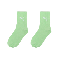 【PUMA】襪子 NOS 清新綠 白 長襪 中筒襪 休閒襪 穿搭襪(BB141501)