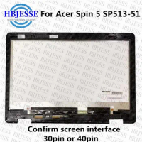 Original 1920*1080 For Acer Spin 5 SP513-51 IPS LCD Screen+Touch Digitizer Assembly FHD 30pin or 40pin