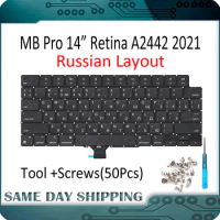 New for Macbook Pro Retina M1 Pro/Max 14" A2442 Russian RU Russia Keyboard Replacement 2021 Year