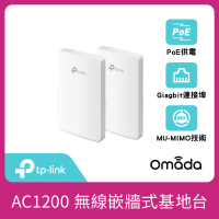 【TP-Link】2入組★EAP235-Wall AC1200 無線 MU-MIMO 雙頻Wi-Fi Gigabit 嵌牆式基地台(無線AP)