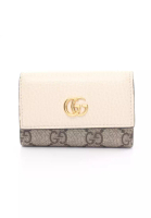GUCCI 二奢 Pre-loved Gucci GG Marmont petite marmont 6 key key case PVC leather beige off white