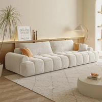 Scratch Protector Sofa Cloth Fabric Italian Style Living Room White Classic Simple Couch Cushions Hoekbank Nordic Furniture