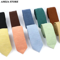 Super Soft Men's Downy Suede Tie Solid Color Cravat Cotton Skinny Ties Red Blue Black Necktie For Wedding Party Accessories Gift