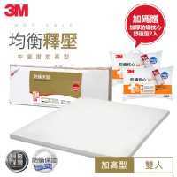 3M 100%防蟎床墊-中密度-加高型雙人(加贈舒適枕2入)