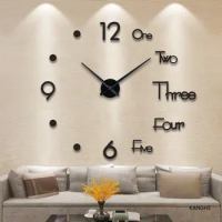 Large 3D Wall Clock Luminous Classic Wall Clocks DIY Digital Clock Wall Watches Stickers Silent Clock for Home Living Room Table