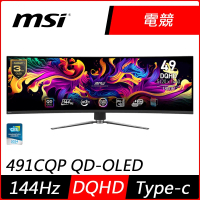 【MSI微星】MPG 491CQP QD-OLED 49型 DQHD 144Hz HDR曲面電競螢幕