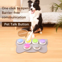 Pet Communication Button Cat Dog Voice Toy Push Trainer Recording Squeeze Box Easy Press for Clear Sound Quality Pet Supplies