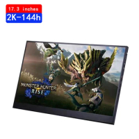 17.3" IPS 144hz Portable Monitors Gamer Gaming Monitor HDMI monitor for Laptop for Macbook Xbox LCD Displays 2k monitors Type-c