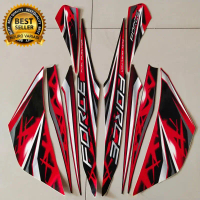 Striping Yamaha Vega force 2014 hitam merah stiker body motor standar berkualitas terbaik termurah