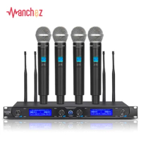 Manchez G440 Wireless Microphone System Professional 4 Channels Dynamic Handheld Mic Karaoke Party Stage