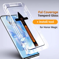 2pcs Screen Protector For Honor Magic 6 Pro Tempered Glass Magic 5 Pro 4 3 Ultimate Curved Glass For Magic 6pro film With Intall