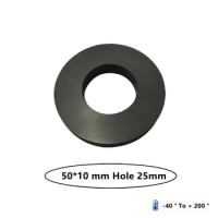 1pcs Y30 Ring Ferrite Magnet 50*10 mm Hole 25mm Permanent magnet 50mm x 10mm Black Round Speaker magnet 50X10 50-25*10