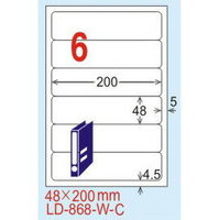 【龍德】LD-868(圓角) 雷射、影印專用標籤-紅銅板 48x200mm 20大張/包