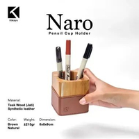 Kikayu NARO – Tempat Pensil Kayu Minimalis Aesthetic Desk Organizer Natural