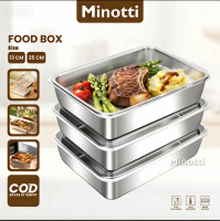 Minotti Tempat Wadah Makanan Kontainer Makanan Sayuran Food Box Stainless 304 Makanan Desain Tutup T