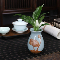 【優選百貨】花盆 陶瓷中式青瓷小花瓶客廳家居桌面插花水養綠蘿容器茶幾茶道裝飾品
