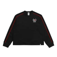 OOTDSUPPLY Polo Longsleeve BoxyFit Redline Insign Embroiderry Black l Polo Lengan Panjang Line Serie