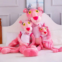 60-180Miniso Pink Anime Pink Panther Plush Doll Toy Gift Naughty Panther Large Doll Ornament Kawaii Gift for Girlfriend