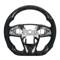 Car Steering Wheel For Honda 10th Gen Civic 2016-2021 Fk8 Fk7 Type R Si Carbon Fiber Steering Wheel