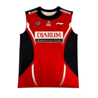 Jersey Badminton Unisex Djarum Club – Jersey Sport Premium Nyaman L Merah Hitam