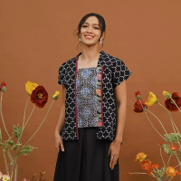 Nona Rara Batik NONA RARA - Kebaya Encim T2761, Baju kerja blouse batik wanita modern