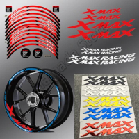 For Yamaha Xmax 125 250 300 Xmax300 Motorcycle Wheel Reflective Sticker Scooter Rim Decal Stripe Tape Waterproof Accessories