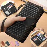 Long Lanyard Flip Leather Case for Samsung Galaxy S23 Ultra S22 Plus S21 FE S20 S10 Note 20 Zipper Wallet Multi Card Cover Etui