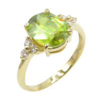 【二手名牌BRAND OFF】JEWELRY 無品牌珠寶 【再降價】18K黃金 榍石 鑽石 戒指