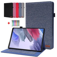 Tablet Flip Wallet Shell For Samsung Tab A9 Plus Case 11 inch Cloth TPU Coque For Galaxy Tab A9 8.7 Cover Etui + Stylus