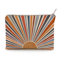 Sunshine Makeup Bag Natural Linen Zipper Pouch R Makeup Bag Tech Accessory Bag Best Friend Gift Art 