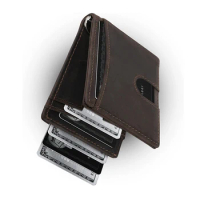 Money Clip Wallet for Men Slim Minimalist Mens RFID Blocking Wallet Retro Wallet